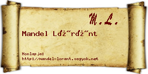 Mandel Lóránt névjegykártya