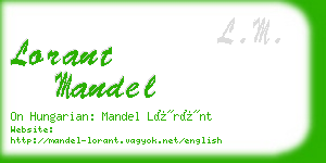 lorant mandel business card